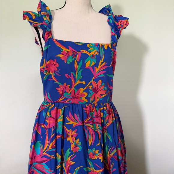 J. Crew Blue and Orange Smocked Sundress - Picture 3 of 7